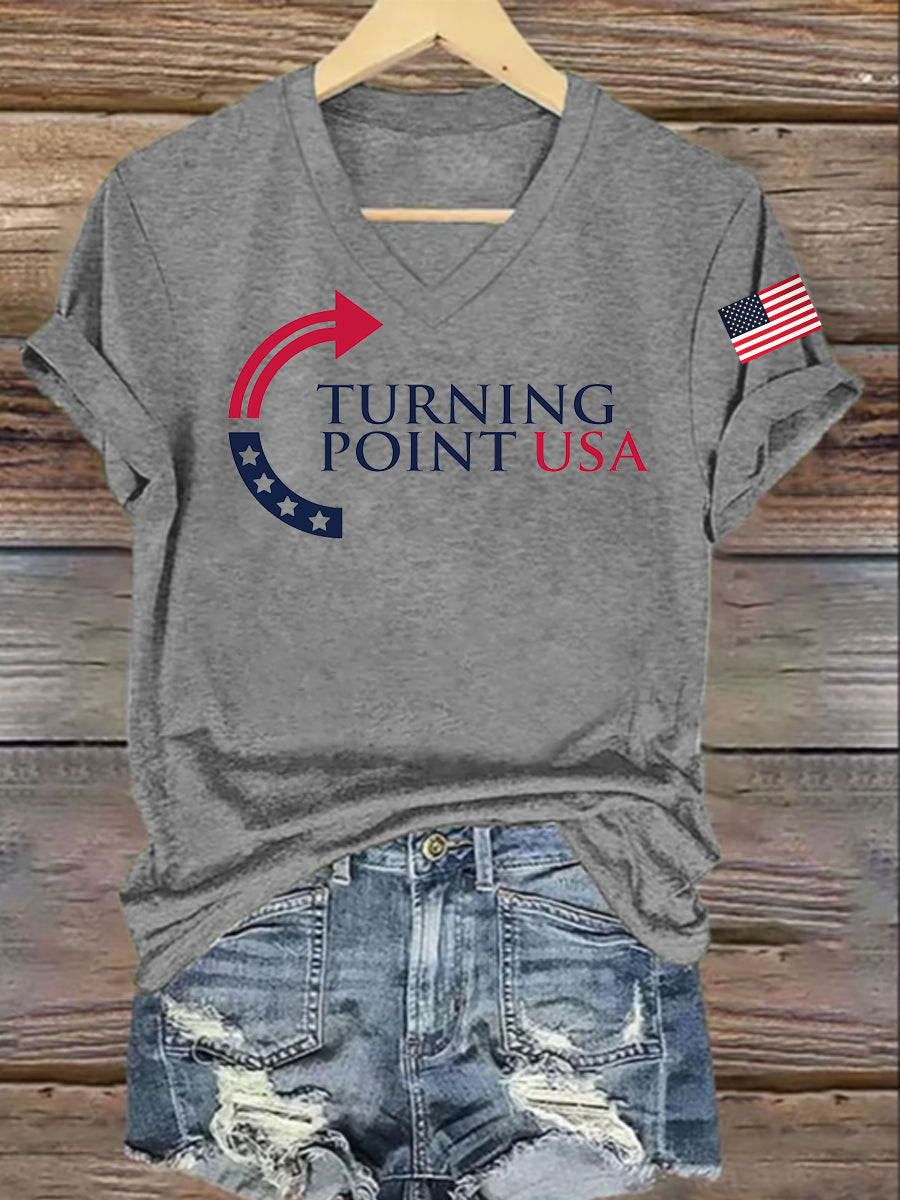 Women's Charlie Kirk Turning Point USA Trump Commemorative T-Shirt