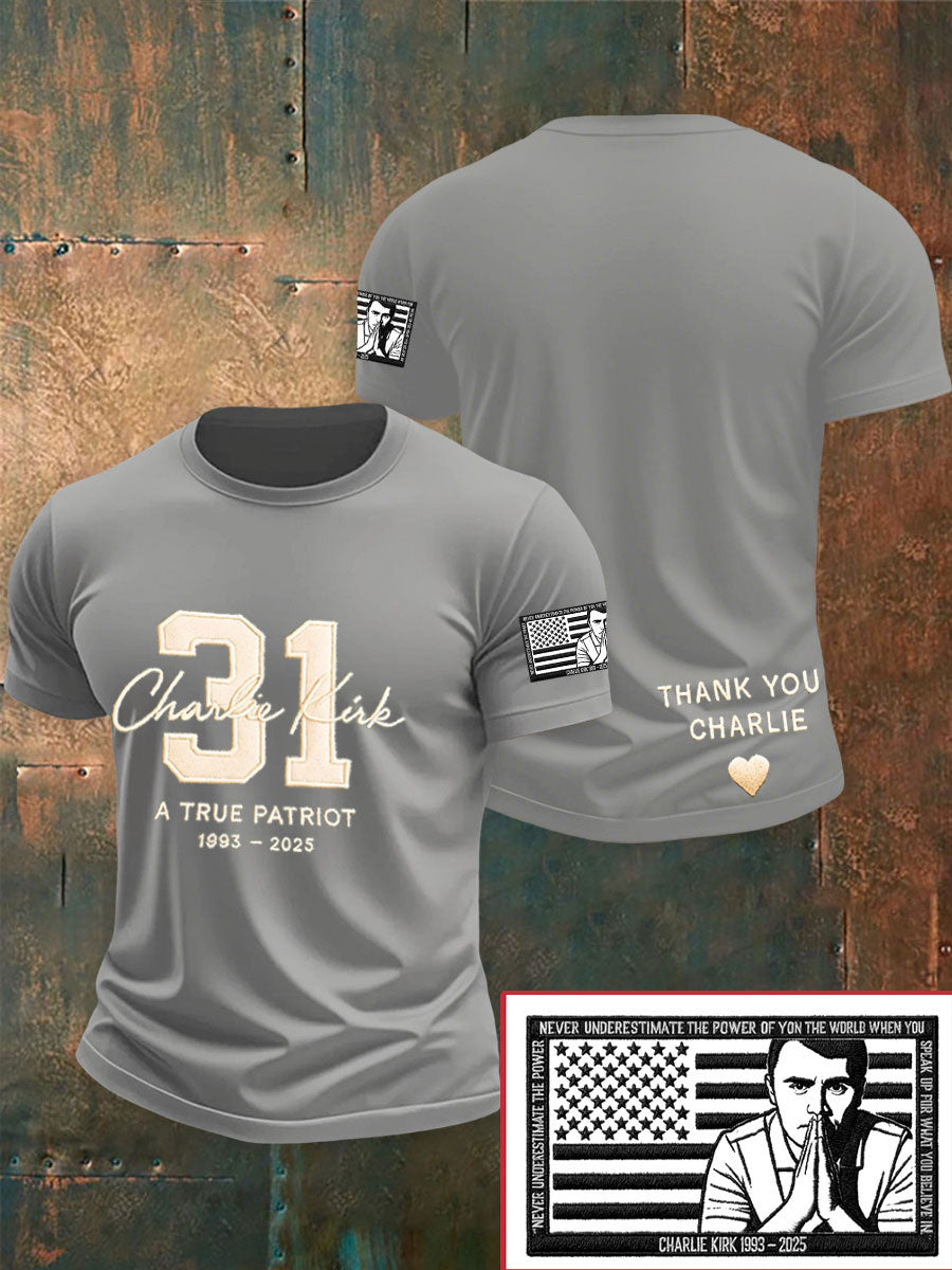 Men's Freedom True Patriot Memorial Printed T-shirt