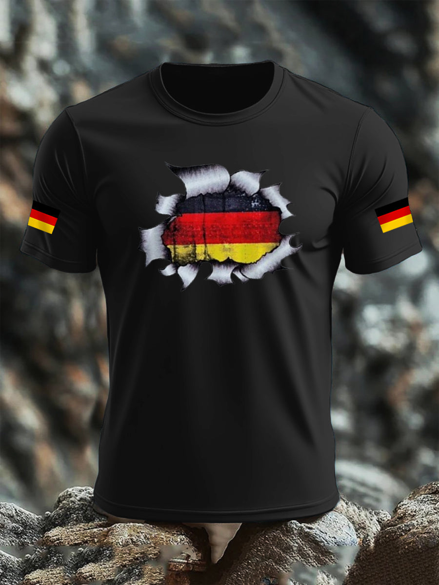 Men's Deutschland Flag Print Cotton short-sleeved T-shirt