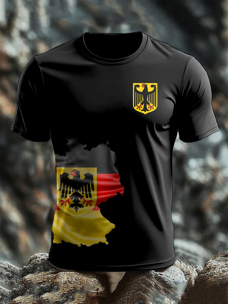 Men's Deutschland Flag Print Cotton short-sleeved T-shirt