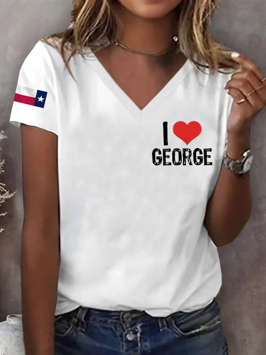 Women's I Love George short-sleeved Country Music Fan T-shirt