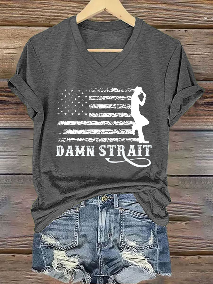 Women's Damn Strait Country Music Fan Short Sleeve T-Shirt