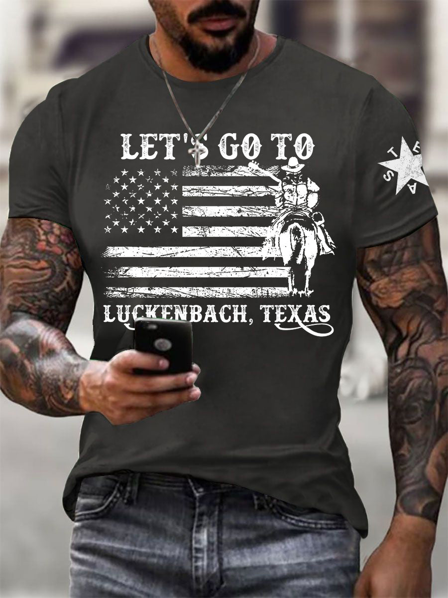 Men's Let's Go To Luckenbach Texas Short-sleeved T-shirt