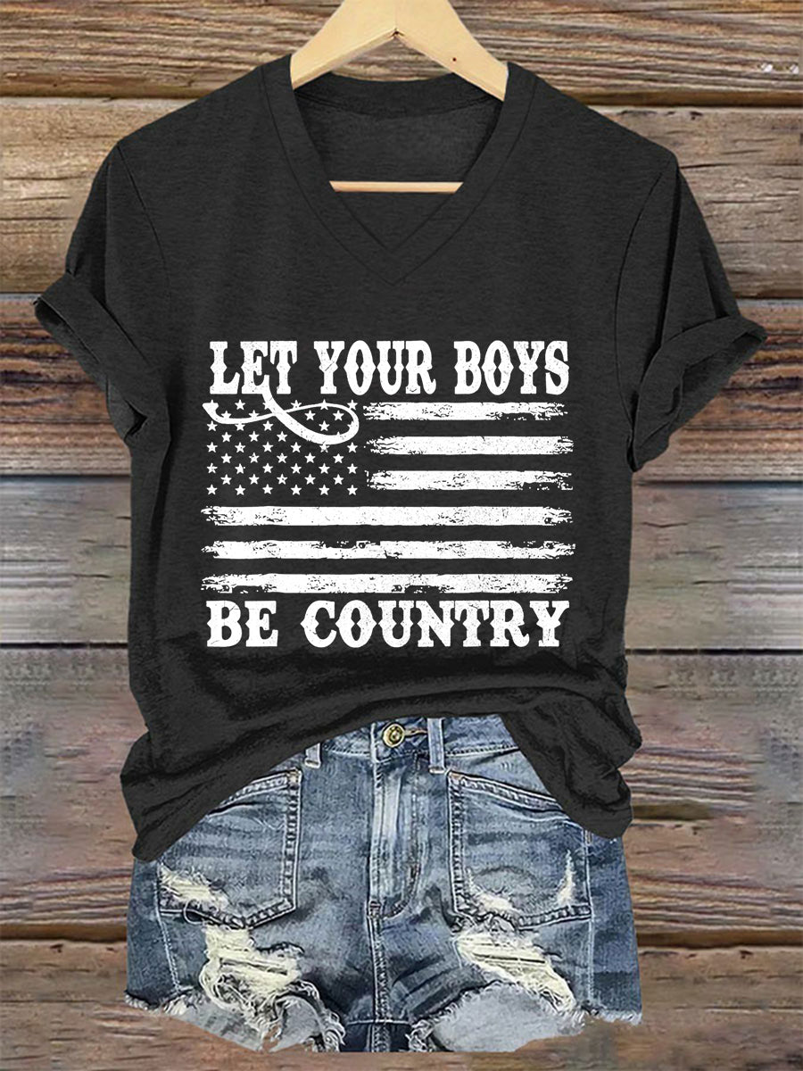 Women's Let Your Boys Be Country Short Sleeve T-Shirt