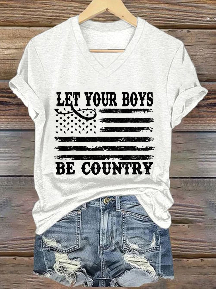 Women's Let Your Boys Be Country Short Sleeve T-Shirt