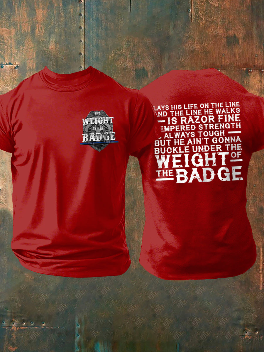 Men's The Weight of the Badge Country Music Fan Cotton T-shirt
