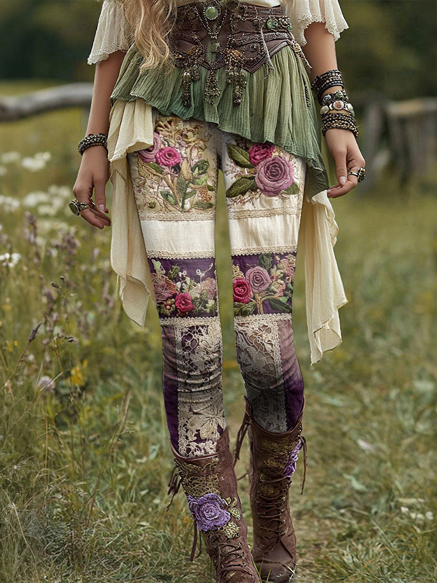 Women's botanical floral print leggings