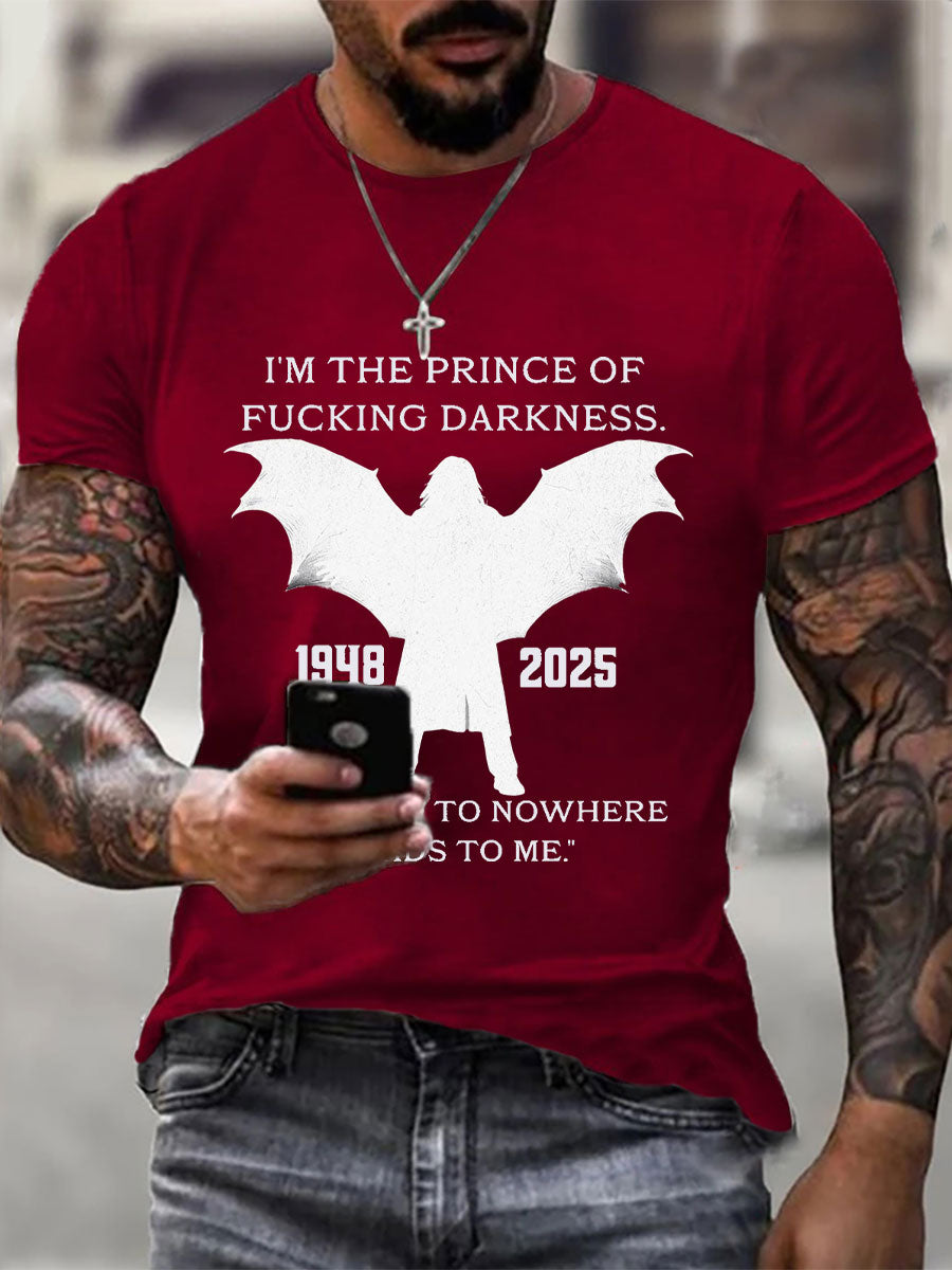 Men's Prince of Darkness Printed Casual T-Shirt