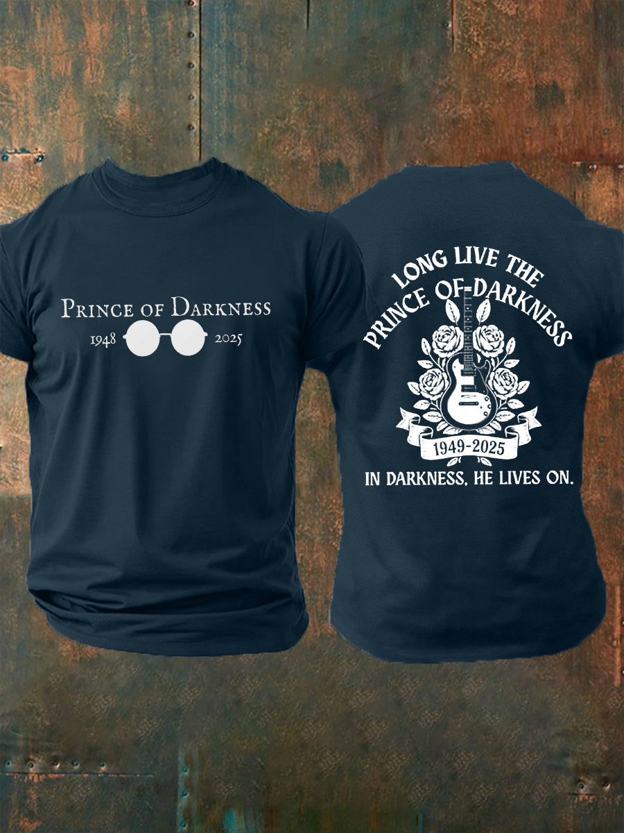 Men's Prince Of Darkness Forever Rip Legend Memorial Short Sleeve Tee