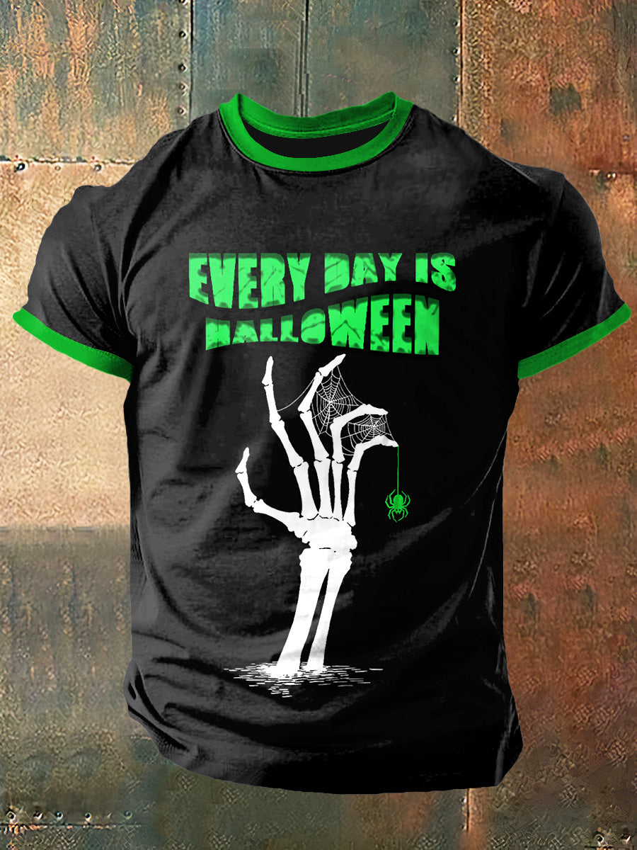 Men`s Everyday Is Halloween Print Vintage Fashion Short Sleeve T-Shirt