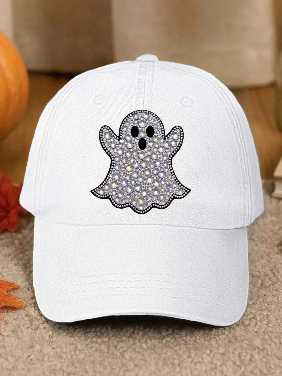 Unisex Retro Halloween Ghost Washed Hat