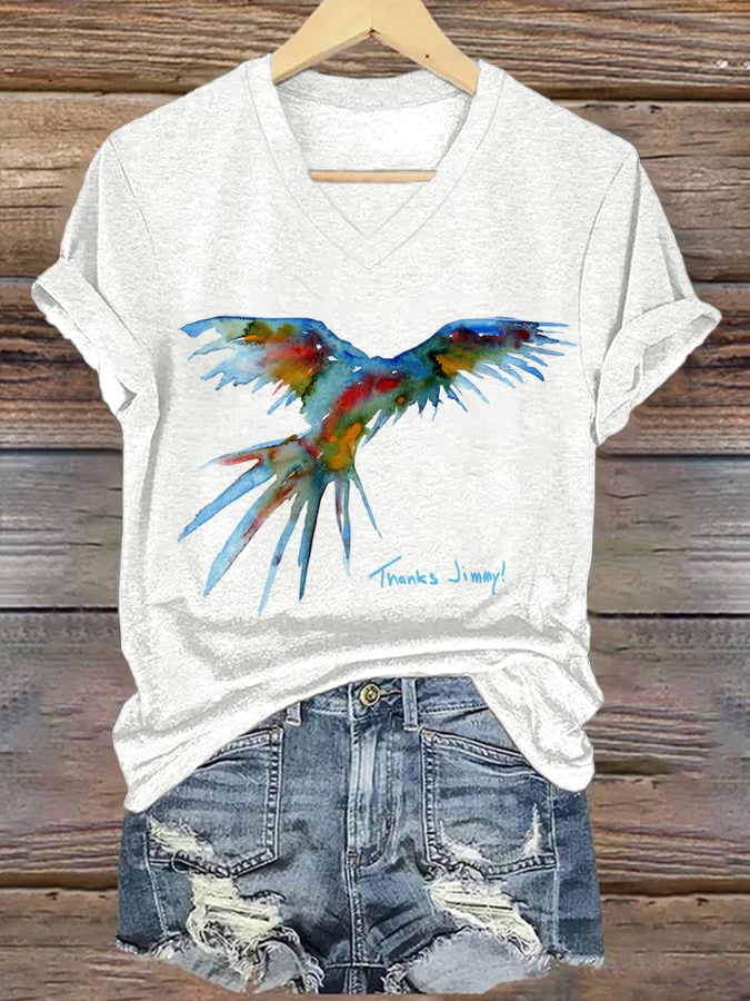 Women's Jimmy Buffett Day Iron On Short Sleeve T-Shirt