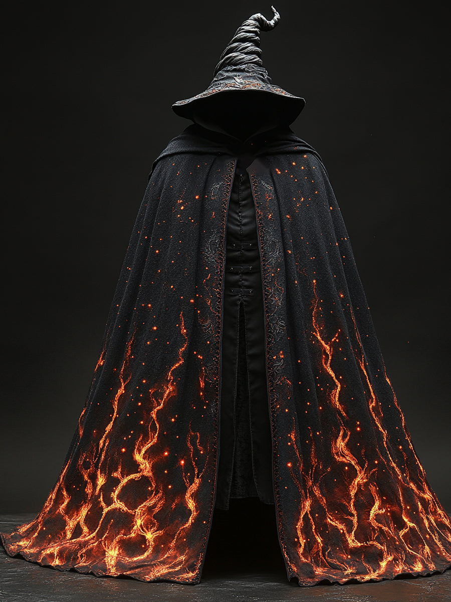 Universal Vintage Halloween Print Casual Hooded Robe