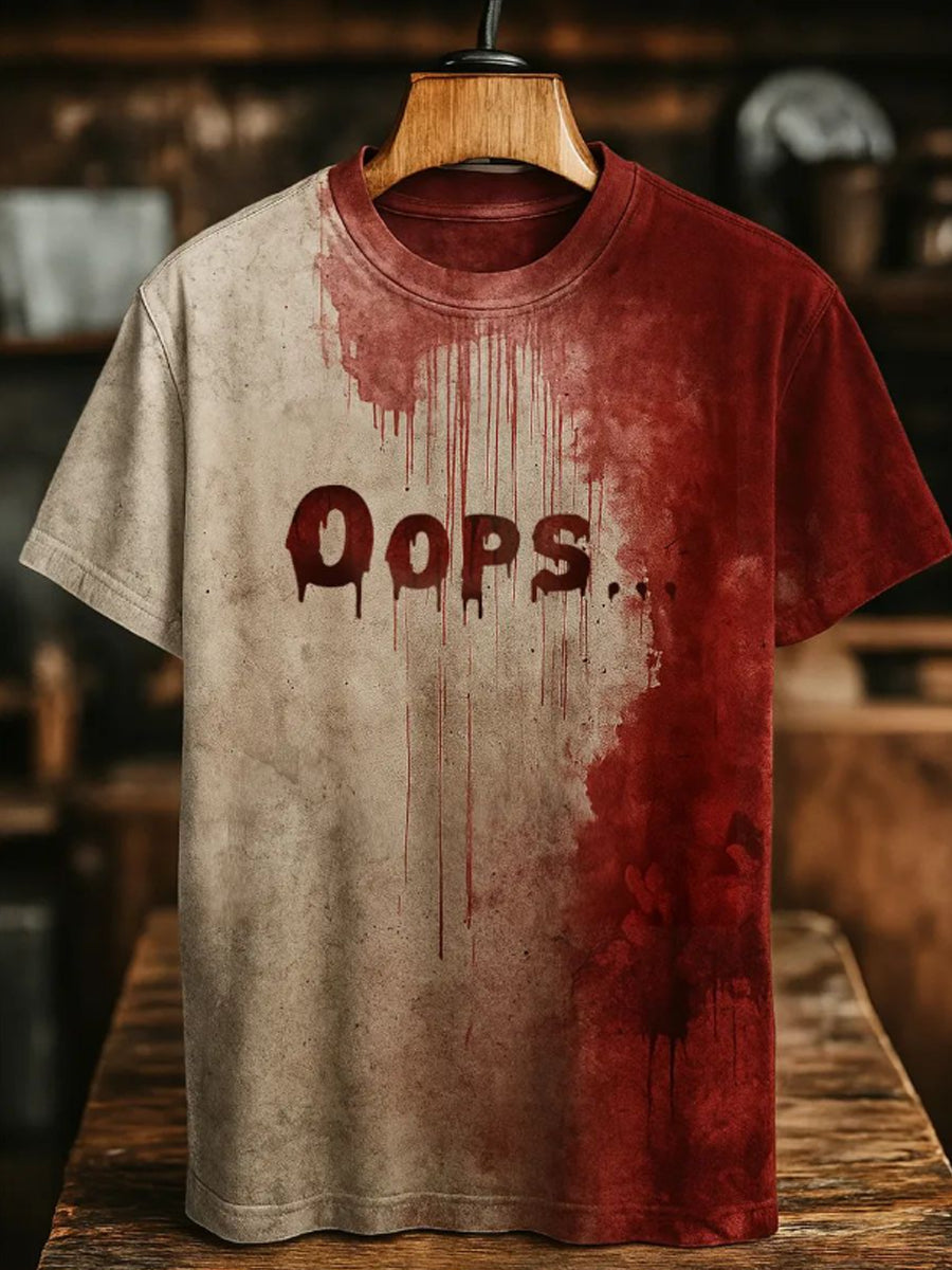 Men's Oops...Bloody Art Print Printed T-shirt