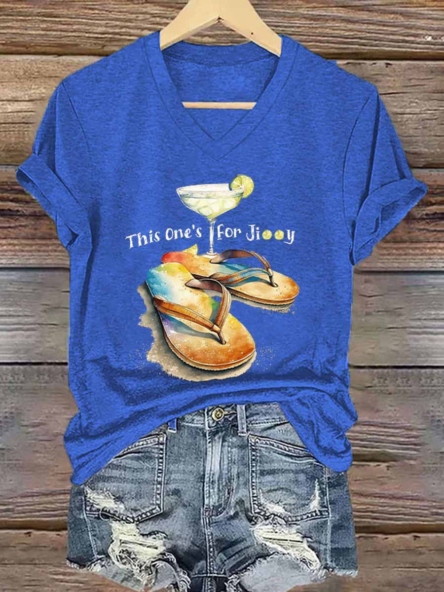 Women's Jimmy Buffett Day Iron On Short Sleeve T-Shirt