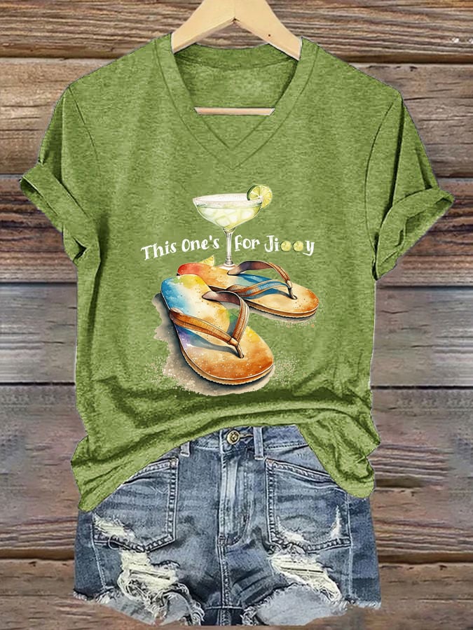 Women's Jimmy Buffett Day Iron On Short Sleeve T-Shirt