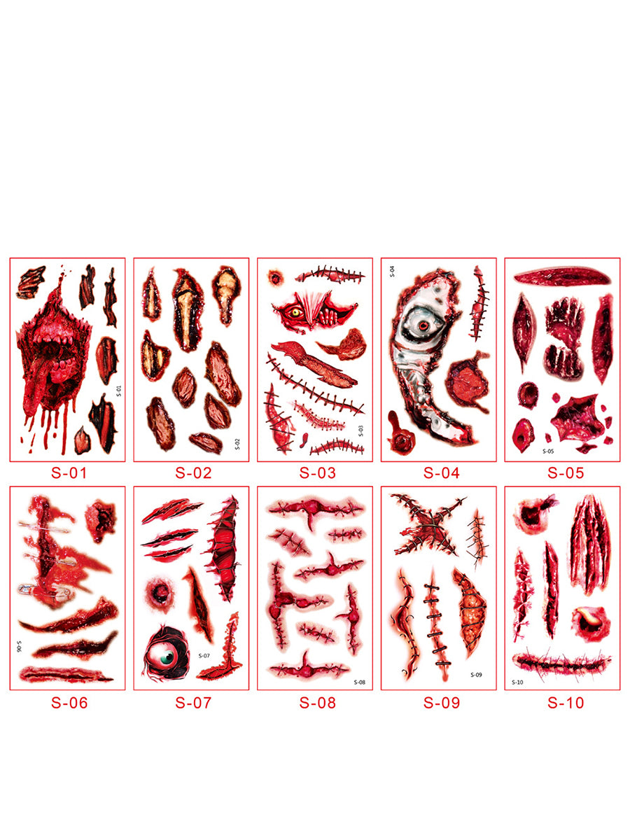 Halloween Funny Stickers for Kids and Adults (Set of 10, Various Styles)