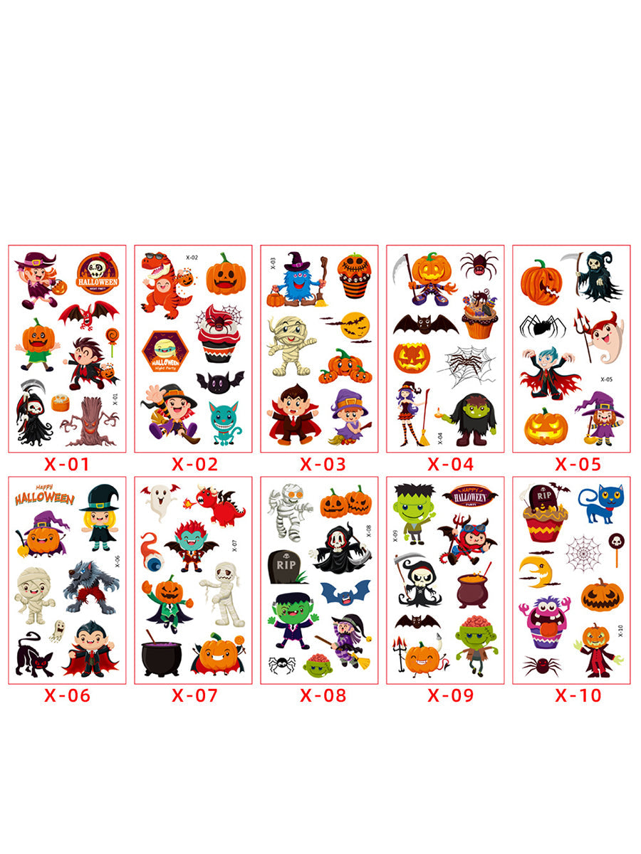 Halloween Funny Stickers for Kids and Adults (Set of 10, Various Styles)