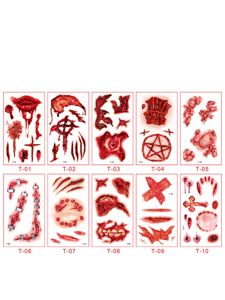Halloween Funny Stickers for Kids and Adults (Set of 10, Various Styles)