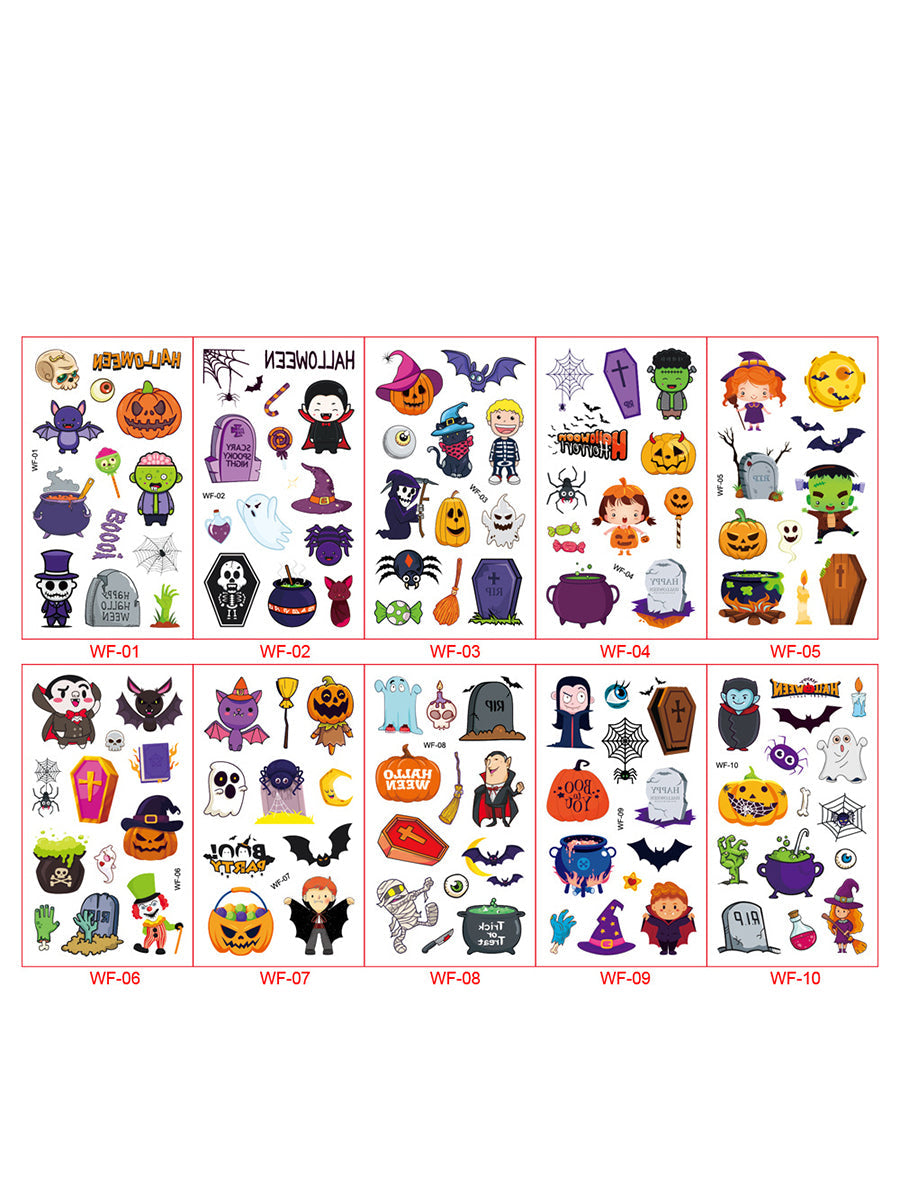 Halloween Funny Stickers for Kids and Adults (Set of 10, Various Styles)