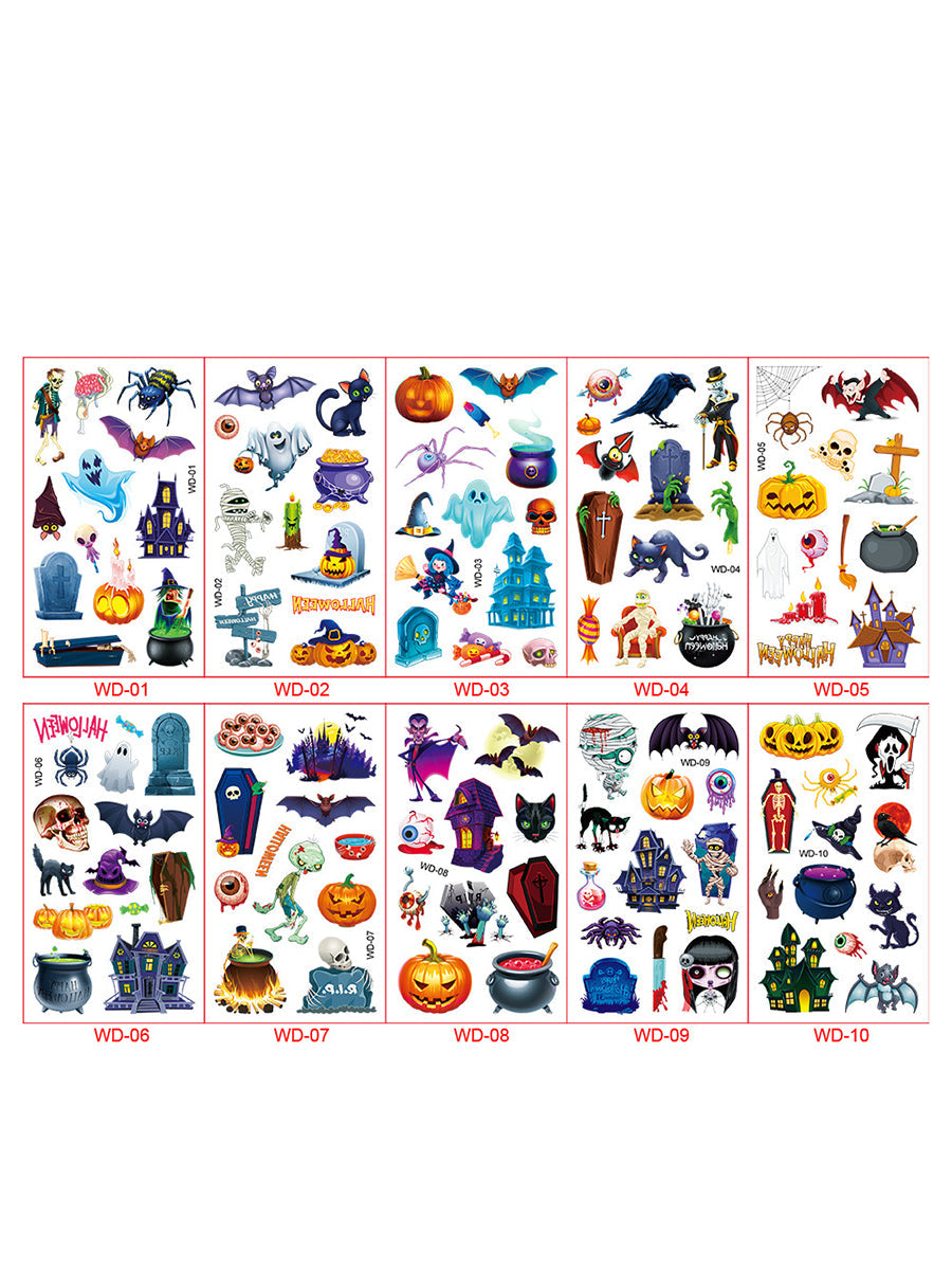 Halloween Funny Stickers for Kids and Adults (Set of 10, Various Styles)