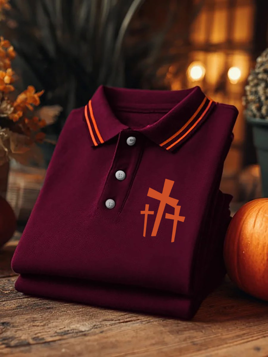 Men's Festival Faith Cross Print Casual Shirt