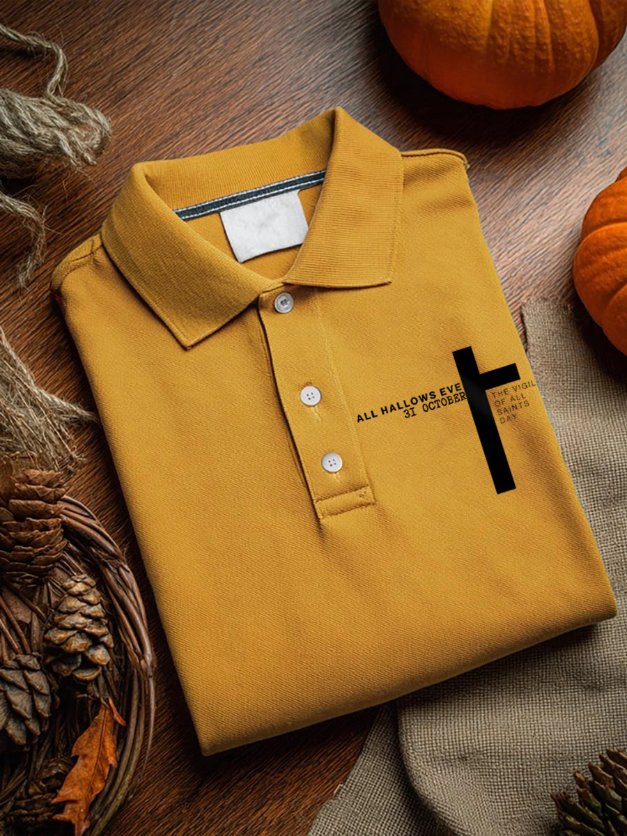 Men's Halloween Faith Cross Print short sleeve shirt