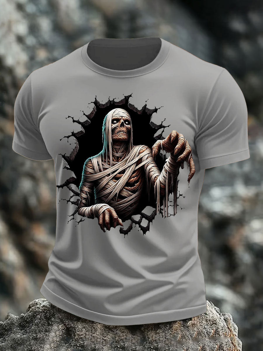 Men's Halloween Skull Print T-shirt