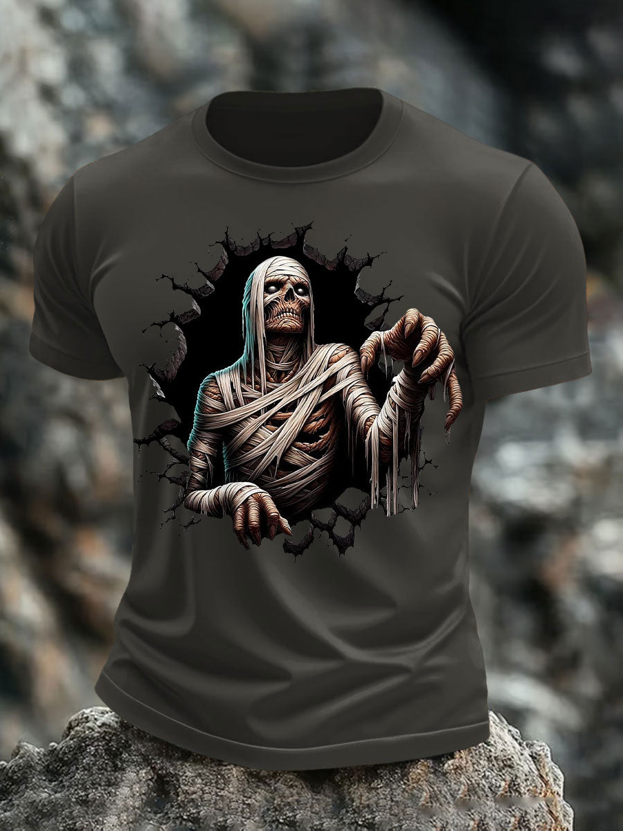 Men's Halloween Skull Print T-shirt