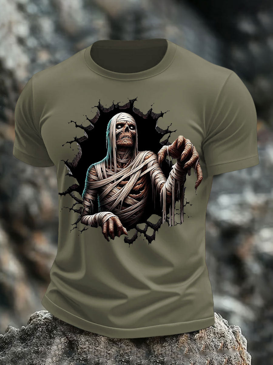 Men's Halloween Skull Print T-shirt