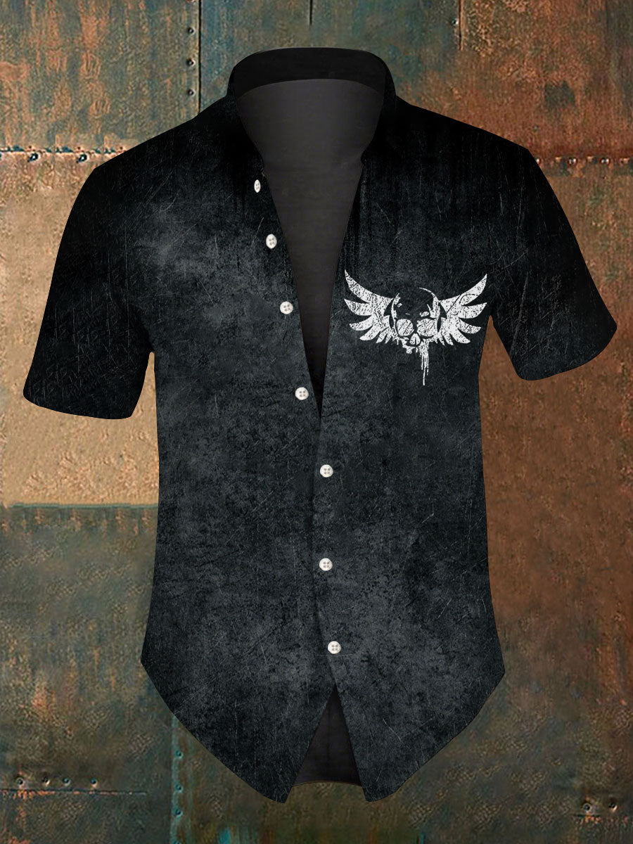 Men's Halloween Skull Short sleeved Shirt