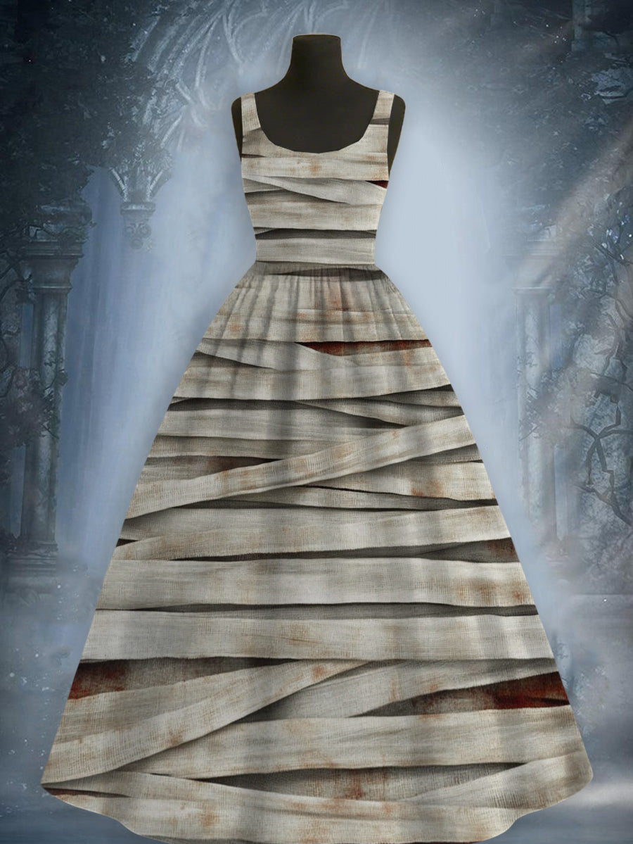 Women's Halloween Printed Elegant Maxi Dress