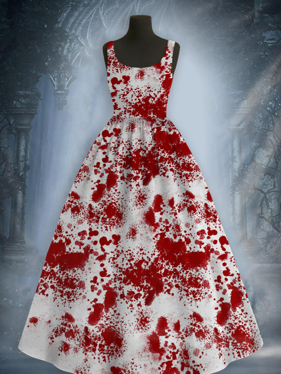 Women's Halloween Printed Elegant Maxi Dress