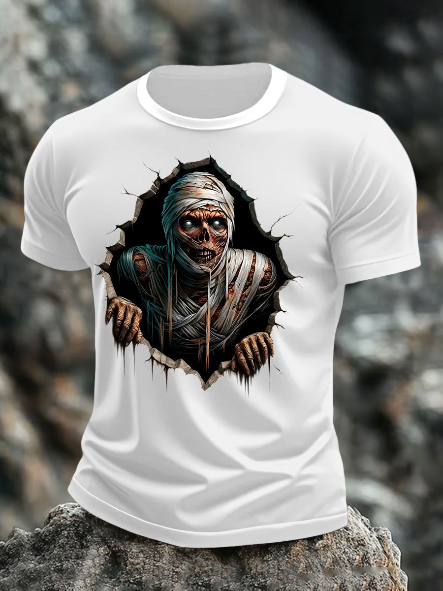 Men's Halloween Skull Print T-shirt
