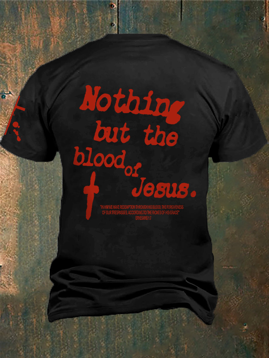Men's The Blood of Jesus Print short sleeves t-shirt