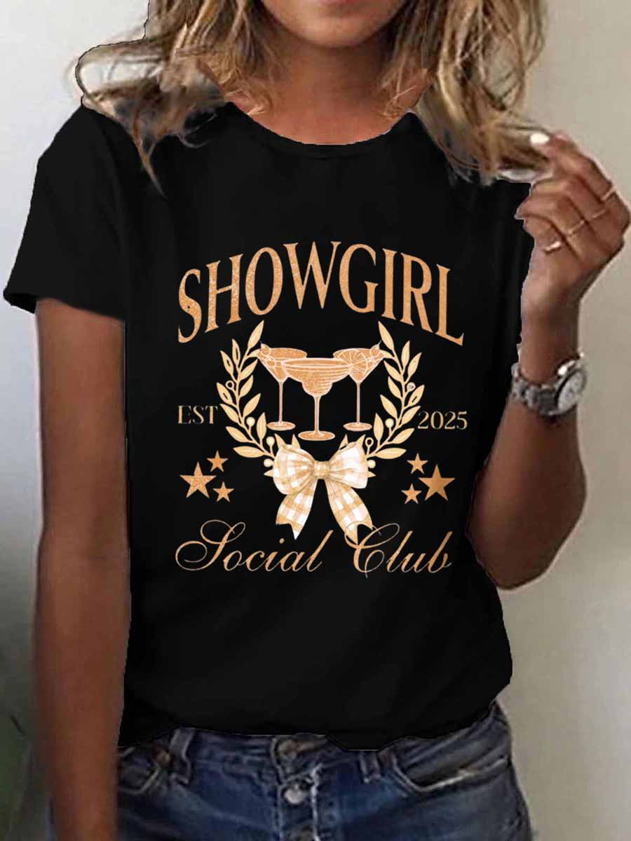 Women's Showgirl Social Club 2025 Print Music Fan T-shirt