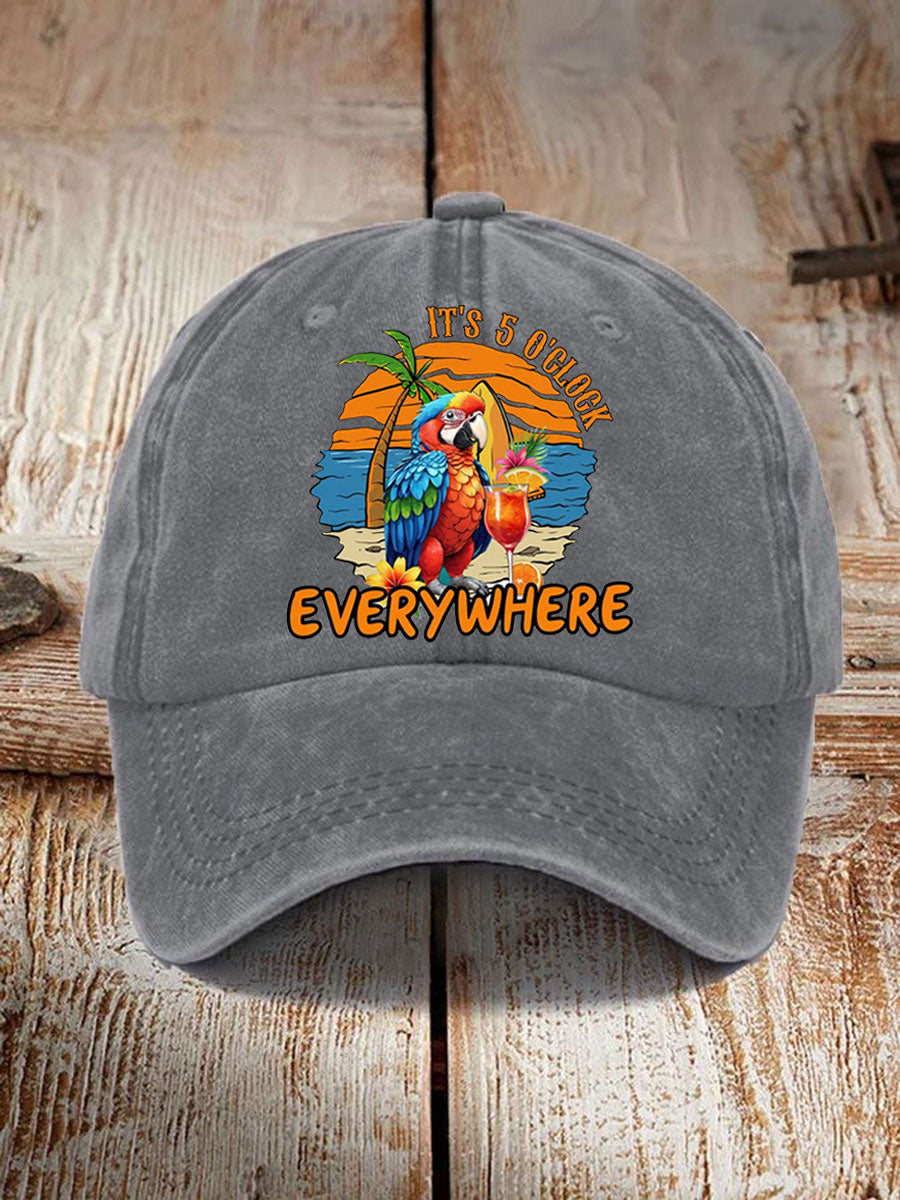 Unisex It‘s 5 O'clock Everywhere Print Casual Print Hat