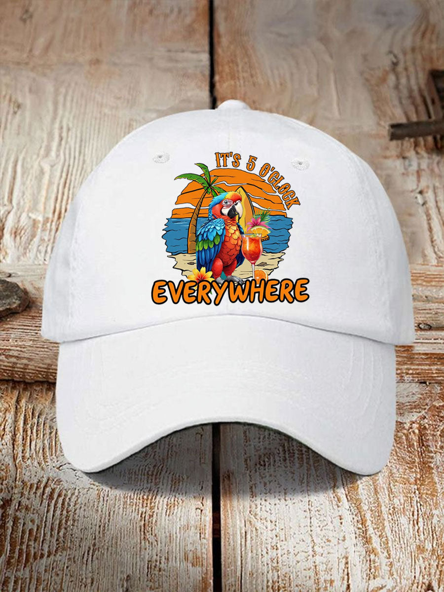 Unisex It‘s 5 O'clock Everywhere Print Casual Print Hat
