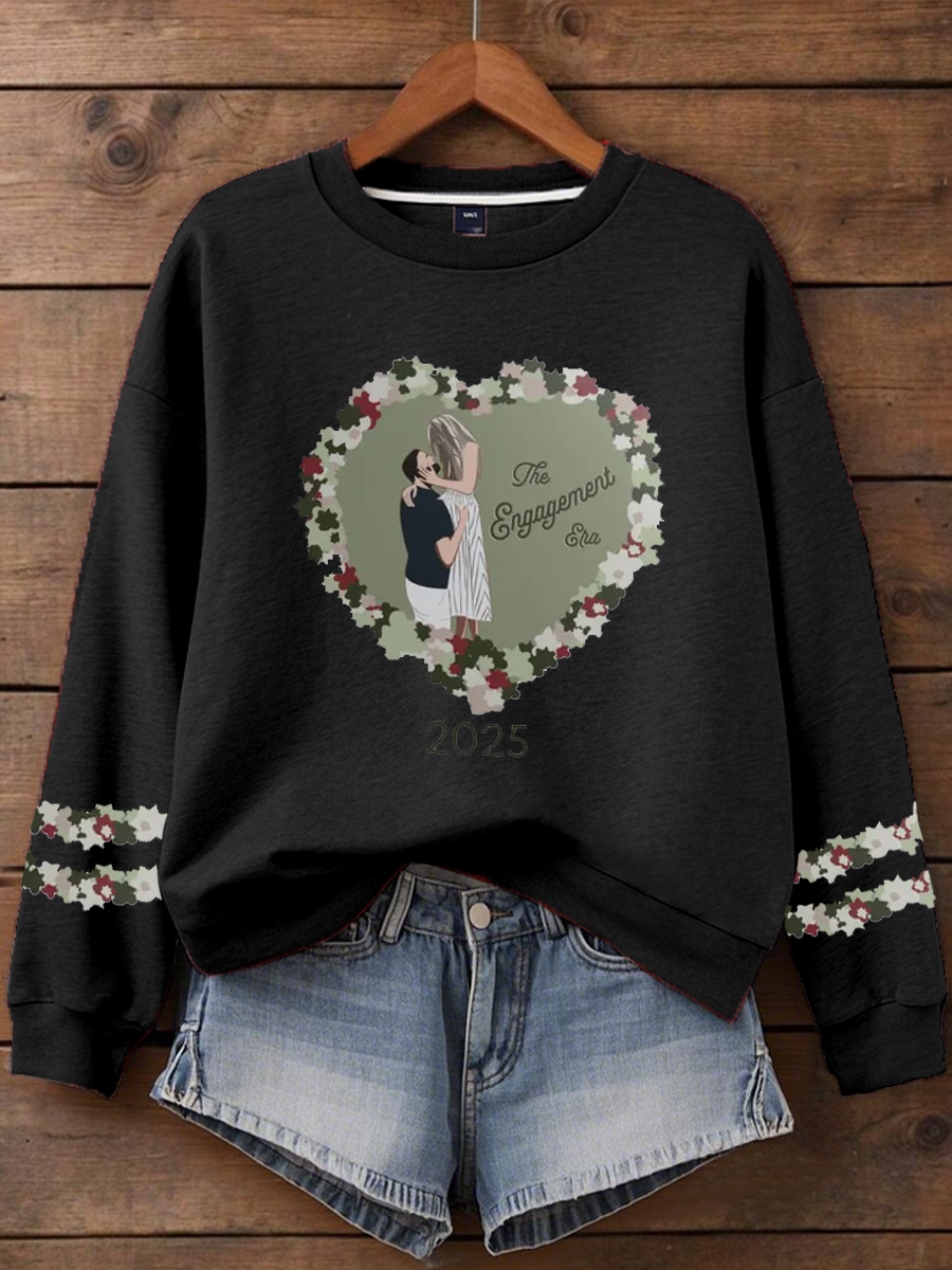 Women's Taylor Swift and Travis Kelce Engagement Regular Sweatshirt