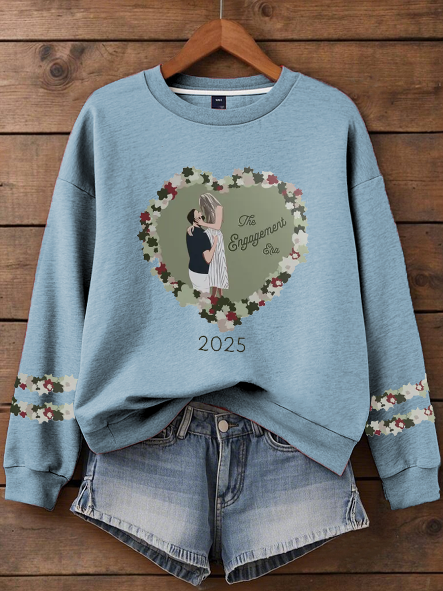Women's Taylor Swift and Travis Kelce Engagement Regular Sweatshirt