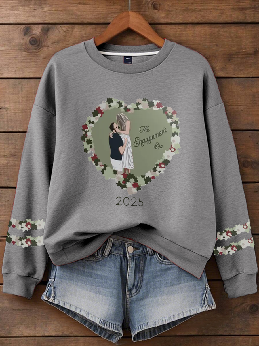 Women's Taylor Swift and Travis Kelce Engagement Regular Sweatshirt
