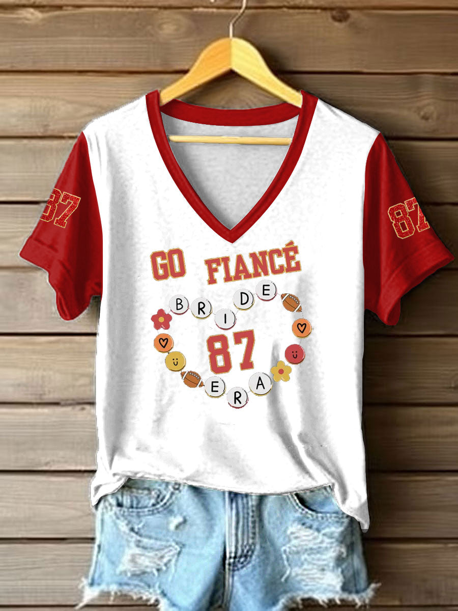 Women's Taylor Swift and Travis Kelce Engagement short-sleeved T-shirt
