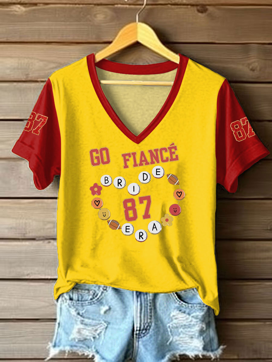 Women's Taylor Swift and Travis Kelce Engagement short-sleeved T-shirt