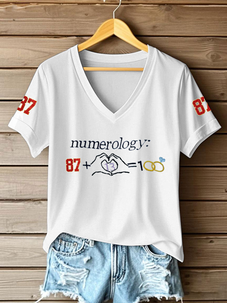 Women's Taylor Swift and Travis Kelce Engagement short-sleeved T-shirt
