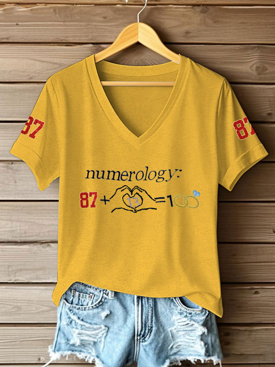 Women's Taylor Swift and Travis Kelce Engagement short-sleeved T-shirt