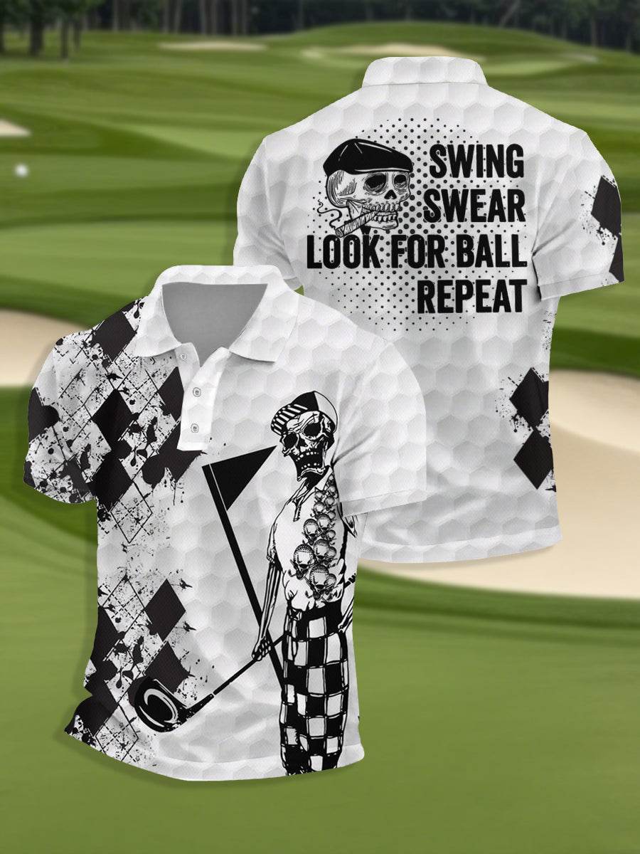 Men's Funny Golf Short Sleeve Shirt