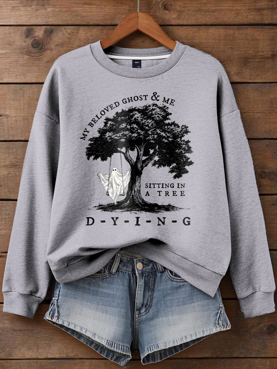 Women's Music Lover Halloween My Beloved Ghost Printed Hoodie