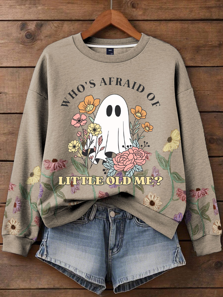 Women's Music Lover Halloween Who's Afraid The Little Old Me Printed Hoodie
