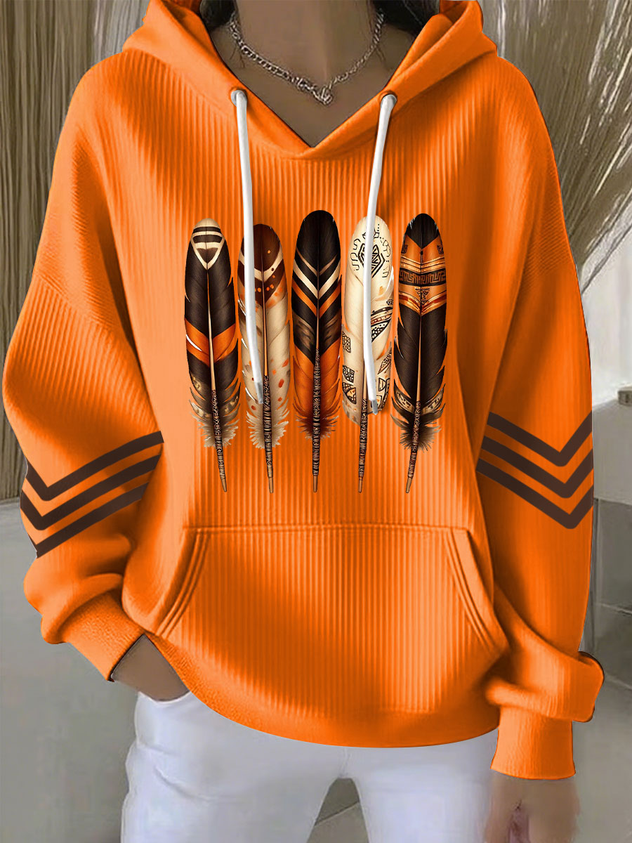 Women's Clothing Indigenous Feather Art Hoodies