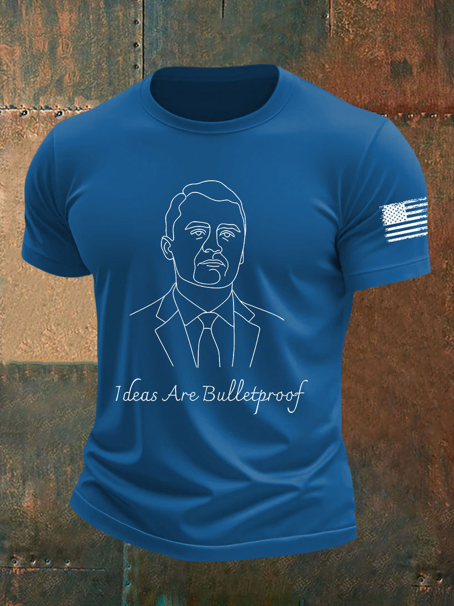 Men's Ideas Are Bulletproof Printed Casual T-shirt